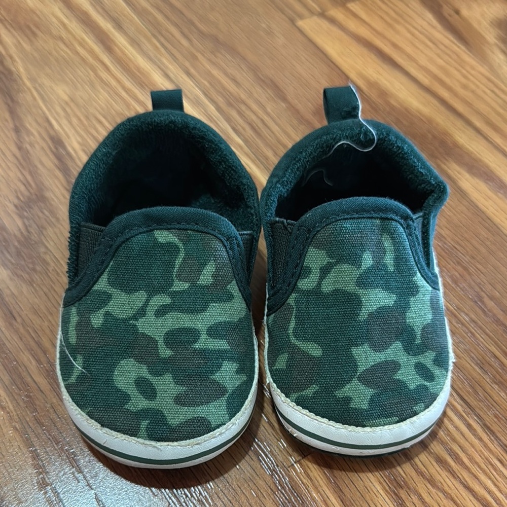 Joe Fresh Green Camo Slip-On Baby Shoes
